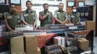 Sat Pol PP Bondowoso dan Bea Cukai Sita 65.000 Batang Rokile