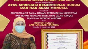 Lindungi Kekayaan Intelektual Pemprov Jatim Raih Penghargaan Kemenkumham RI