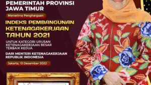 Indeks Pembangunan Ketenagakerjaan Jatim 2021 Tembus 62,5, Kedua Nasional