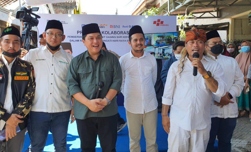 Foto: Erick Thohir bersama Ketua PW GP Ansor Jawa Timur Gus Syafiq