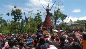 Serunya Warga Jombang Rebutan Tumpeng Manggis 2023 Kilogram