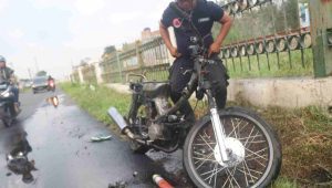 Motor Pemuda di Jombang Tiba-tiba Terbakar, Untungnya Pengemudi Langsung Melompat