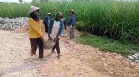 Emak-emak Terlibat Proyek Bangun Jalan Utama Desa