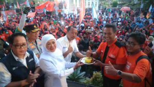 May Day Surabaya, Gubernur Khofifah Siap Kawal Tujuh Point Rekomendasi Buruh