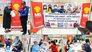 Peringati Hari Buruh, PT Matahari Sakti dan Harmonis Surabaya Club Gelar Donor Darah