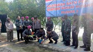 Peletakan Batu Pertama, Pasmar 2 Wujudkan Kampung Bahari Nusantara Tlocor