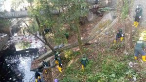 Gegara Viral, Relawan OP DPUPR Bersihkan Sampah di Sungai Grojogan