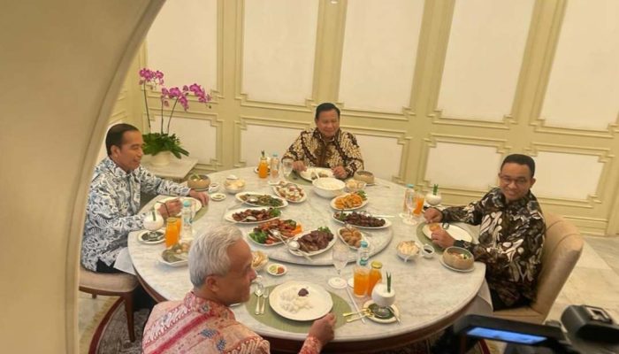 Tiga Capres Makan Siang Bersama Presiden Jokowi di Istana Merdeka