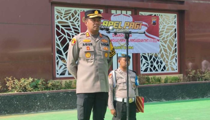 Kapolres Blora Pimpin Upacara Kenaikan Pangkat Perwira Pengabdian