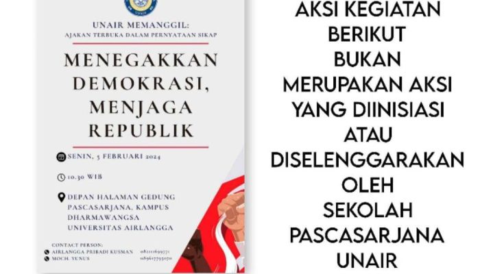 Pascasarjana Unair: Acara “Unair Memanggil” Bukan Acara Resmi Kampus