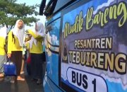 Puluhan Armada Bus Antarkan Ribuan Santri Tebuireng Jombang Mudik Bareng