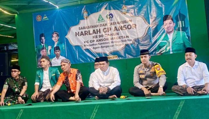 Kapolres Magetan Hadiri Sarasehan dan Tasyakuran Harlah GP Ansor ke-90