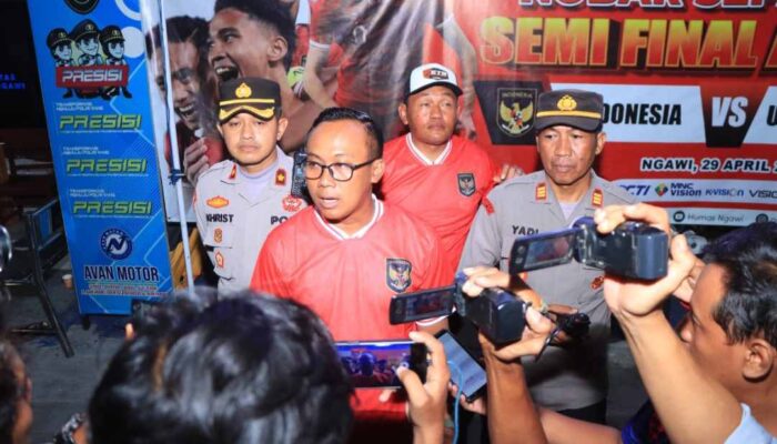 Nobar Timnas vs Uzbekistan di IKN Ngawi Dijaga Polisi
