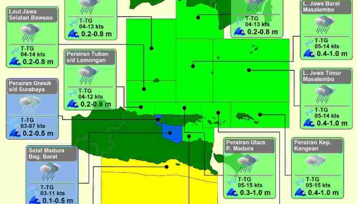 Prakiraan Cuaca Maritim Wilayah Perairan Jawa Timur, 17 April 2024