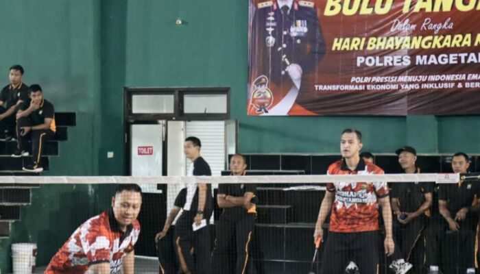 Polres Magetan Gelar Turnamen Bulu Tangkis Hari Bhayangkara ke-78