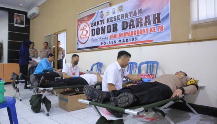 Polres Madiun Gelar Donor Darah Massal