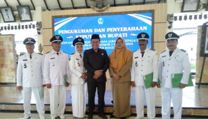Pengukuhan 202 Kades Magetan Terima SK Perpanjangan Jadi 8 Tahun