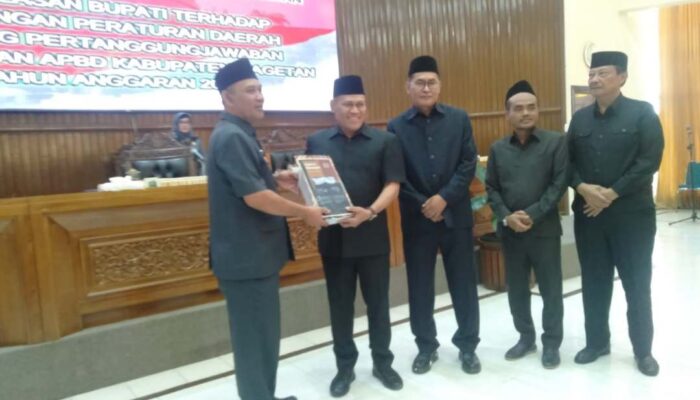 DPRD Magetan Gelar Paripurna Penjelasan Bupati Atas Raperda LPJ Realiasasi APBD 2023