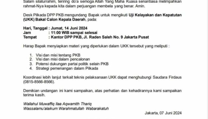 DPP PKB Undang Bacakada Sidoarjo untuk Jalani UKK