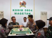Kapolres Magetan Beri Kejutan Ultah Dandim 0804 di Makodim