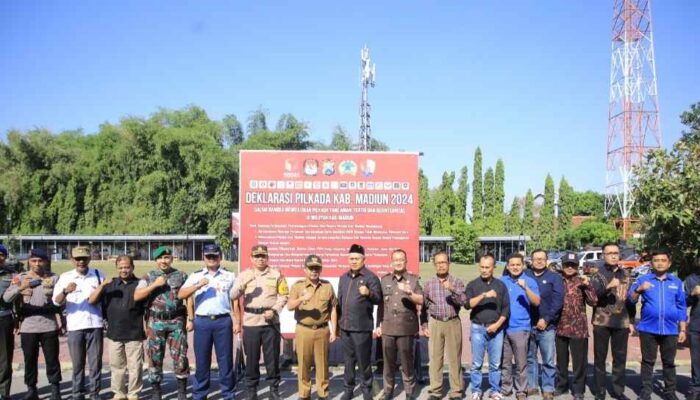 Siap Amankan Pilkada, Polres Madiun Apel Pasukan dan Deklarasi Damai