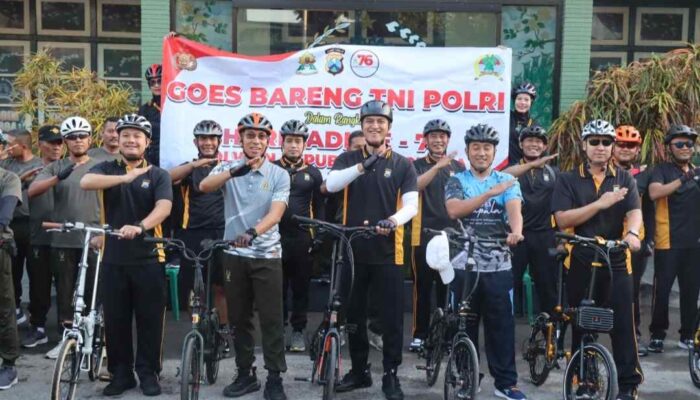 TNI-Polri Solid, Kapolres dan Dandim Magetan Gowes Bareng