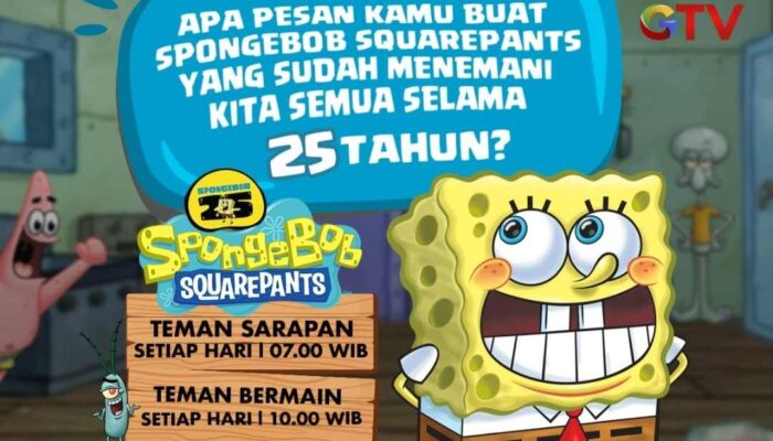 GTV Rayakan Debut Spongebob ke-25, Episode Kian Seru!
