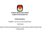 KPU Magetan Umumkan Pendaftaran Calon Bupati dan Wakil Bupati Pilkada 2024