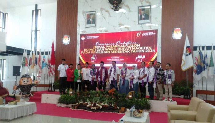 Usung Slogan Magetan Juara, Duet Sujatno-Ida Daftar KPU Pertama