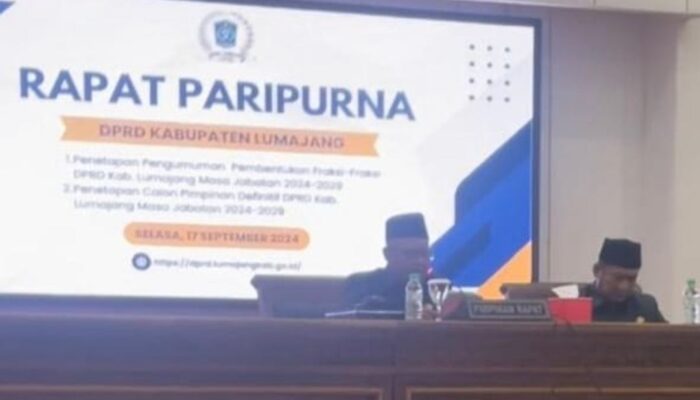 Paripurna Cuatkan 3 Nama Calon Ketua DPRD Lumajang