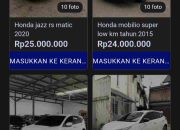 Jual Mobil Murah di Pegadaian Dinoyo HOAX, Awas Penipuan Online TikTok