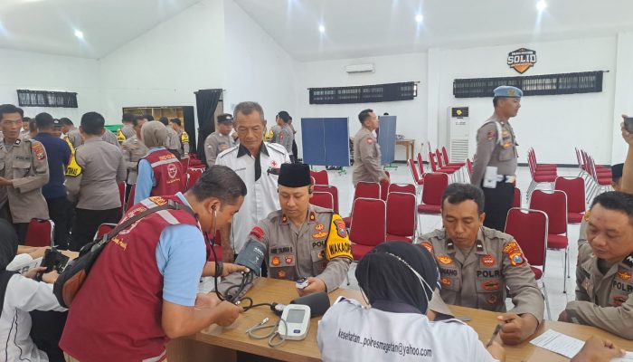 Polres Magetan Periksa Kesehatan Anggota untuk Persiapan Pam TPS Pilkada 2024