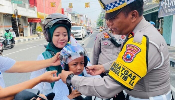 Satlantas Polres Mojokerto Kota Edukasi Tertib Lalu Lintas dengan Cara Humanis