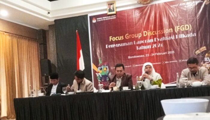 KPU Bondowoso Evaluasi Pemilu 2024, Gelar FGD Bersama Jurnalis dan Parpol