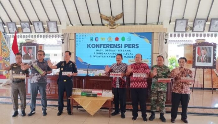 Satpol-PP Pemkab Magetan, Damkar, dan Bea Cukai Madiun Berangus Rokok Ilegal