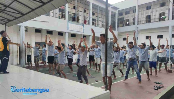 WBP Lapas Mojokerto Semangat Ikuti Program Pembinaan Kebugaran
