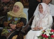 Wali Kota Mojokerto Ning Ita Bersama Gubernur Jatim Khofifah Santuni Anak Yatim