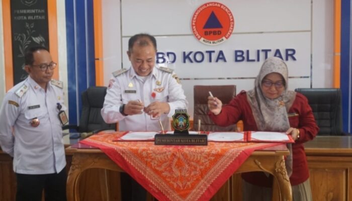 Kolaborasi Penanganan Trauma Pskologis Pasca Bencana, BPBD Kota Blitar Kerjasama dengan Polkesma