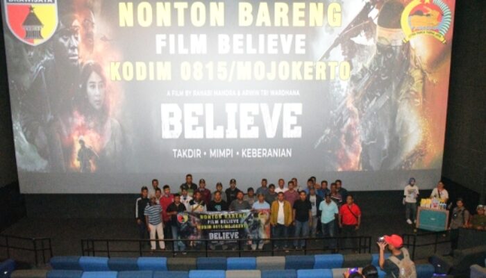 Film “Believe” Bangkitkan Semangat Nasionalisme Prajurit dan Warga Mojokerto