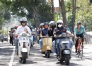 HUT RI ke-80, Forkopimda Magetan Touring Kemerdekaan Bareng Vespa Club