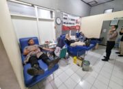 Sambut Hari Jadi Humas Polri ke-74, Polres Magetan Gelar Donor Darah Serentak