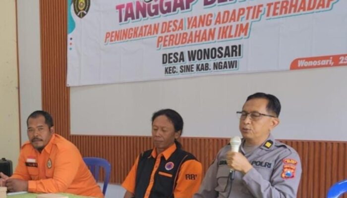 Polisi Ngawi Gelar Sosialisasi Tanggap Bencana di Sine