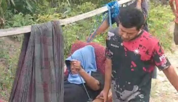 Viral Video Warga Tandu Orang Sakit Akibat Akses Jalan Rusak