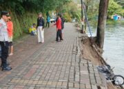 Talud Telaga Sarangan Magetan Amblas, Polisi dan BPBD Gercep Evakuasi Korban dan 7 Motor Tercebur ke Danau