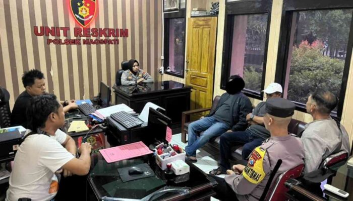Adu Lari di Jalan Raya Viral, dan Ganggu Arus Lalin, Polsek Maospati Gercep Bubarkan