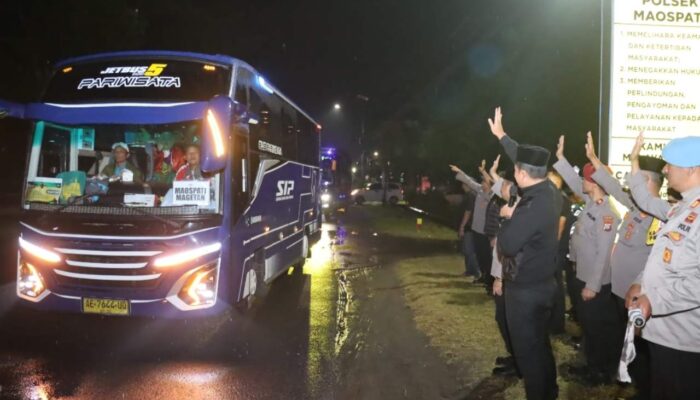 Kapolres Lepas Rombongan Jamaah NU Magetan ke Acara 100 Tahun NU di Kota Malang