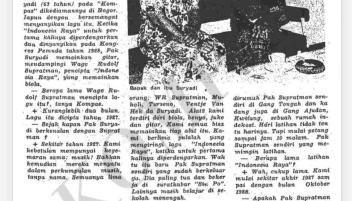 Kapan Sebenarnya WR Soepratman Menciptakan “Indonesia Raya” ?
