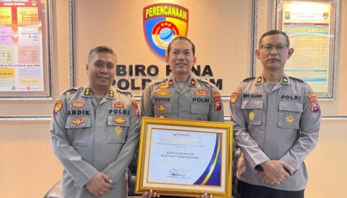 Wow, Polres Bojonegoro Sandang Predikat A Pelayanan Publik dari Ombudsman RI