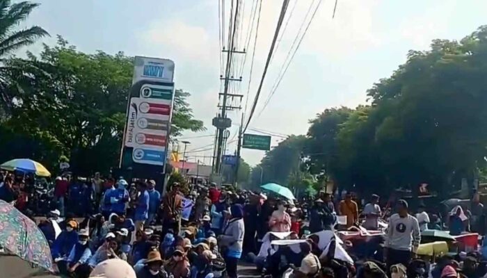 Ribuan Massa Kepung DPRD Lumajang, Aksi Dukung Program MBG