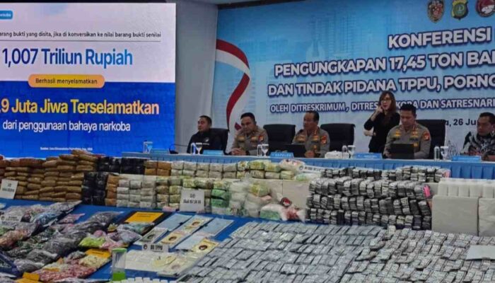Polda Metro Jaya Sita 17,45 Ton Narkotika dan Judi Online Triliunan Rupiah